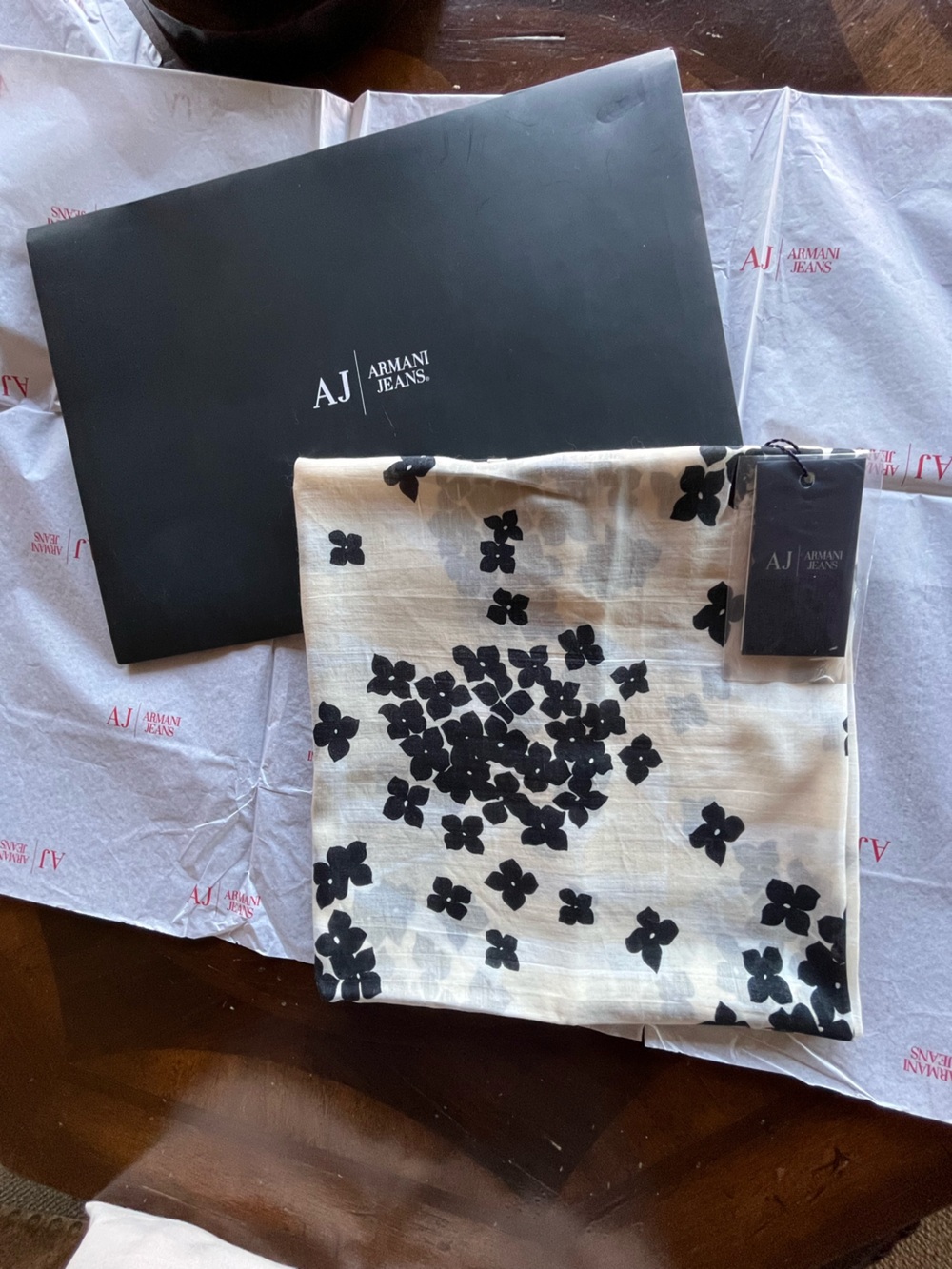 Armani Jeans Ladies Cotton & Silk Scarf NWT